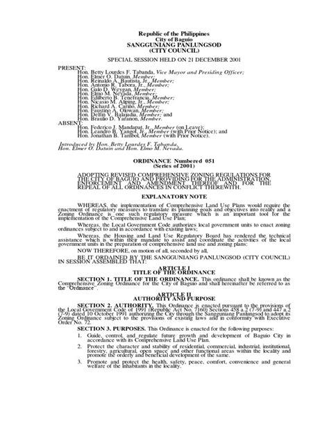 baguio city ordinances pdf|Baguio City Code of Ordinances .